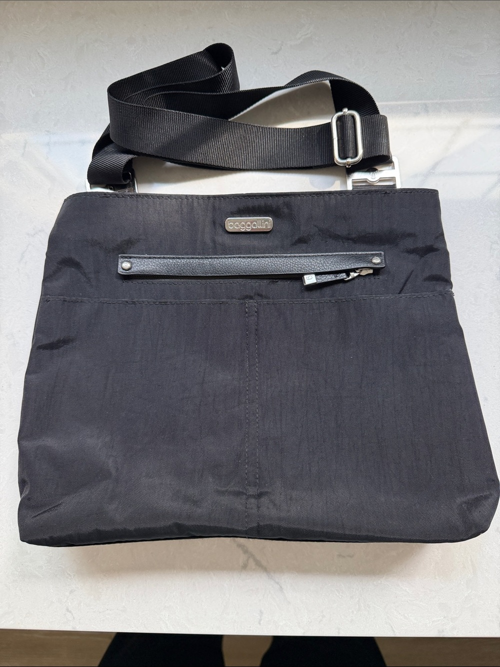 Baggallini Black Nylon Crossbody Bag with Adjustable Strap